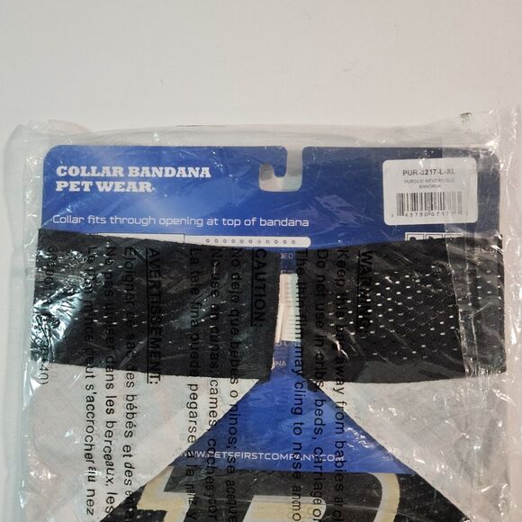 Pets First Collegiate Purdue Boilermakers Reversible Dog Collar Bandana L / XL - Picture 4 of 4